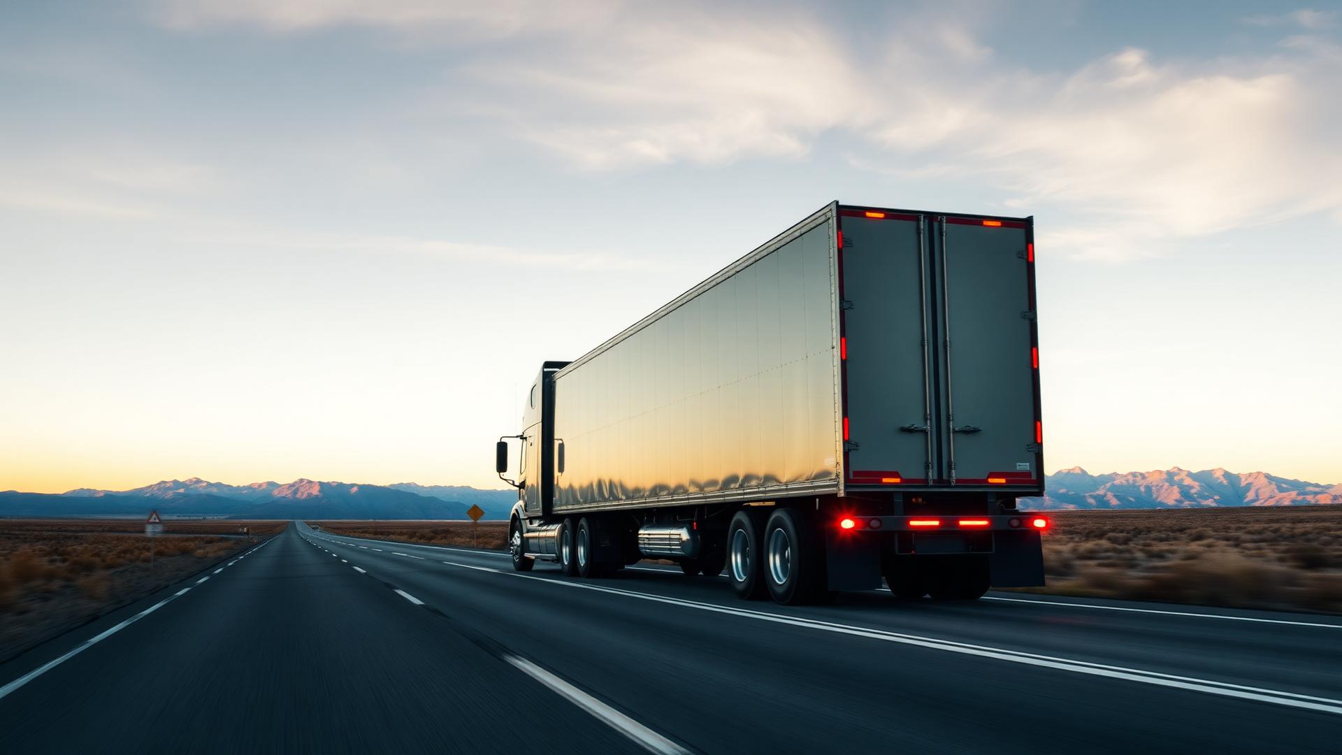 Semi truck on open highway